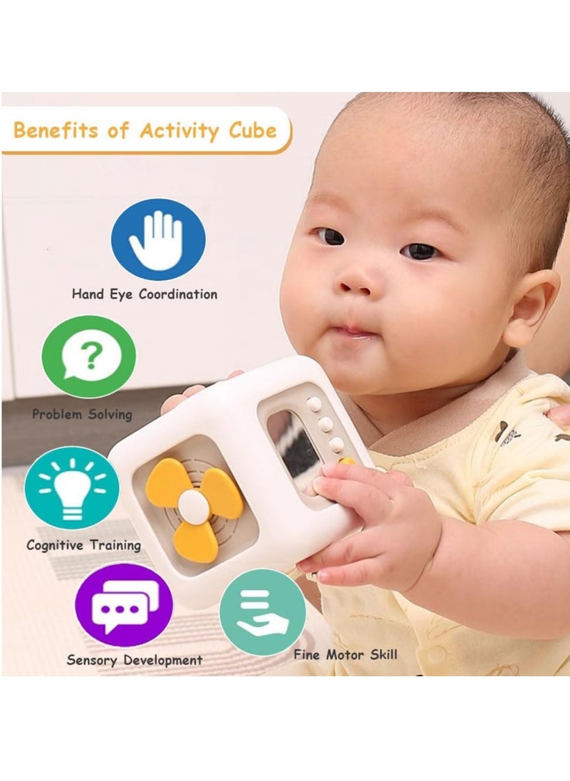 6 in 1 Busy Cube Toys for 1 Year Old Boy, Interactive Toys for Toddlers 1-3, Car Travel Sensory Toys for 1+ Year Old, Busy Activity Cube for Fine Motor Skills, Birthday Gift for Boys and Girls
