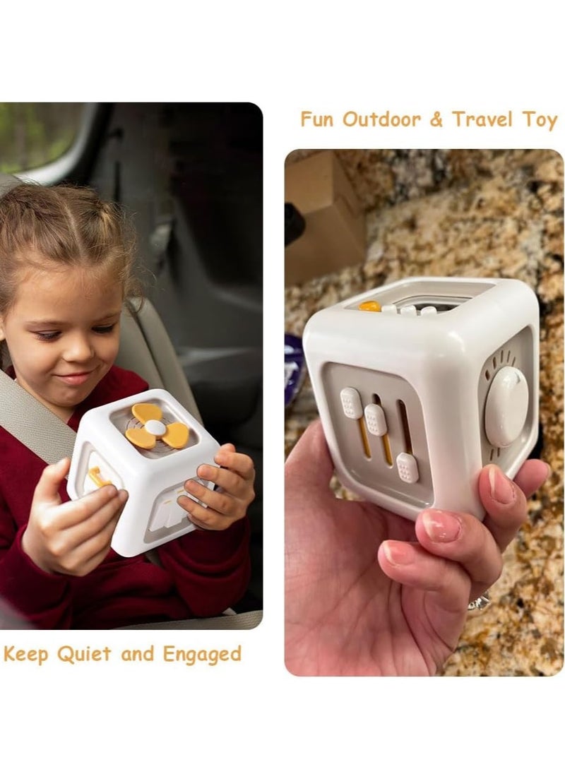 6 in 1 Busy Cube Toys for 1 Year Old Boy, Interactive Toys for Toddlers 1-3, Car Travel Sensory Toys for 1+ Year Old, Busy Activity Cube for Fine Motor Skills, Birthday Gift for Boys and Girls