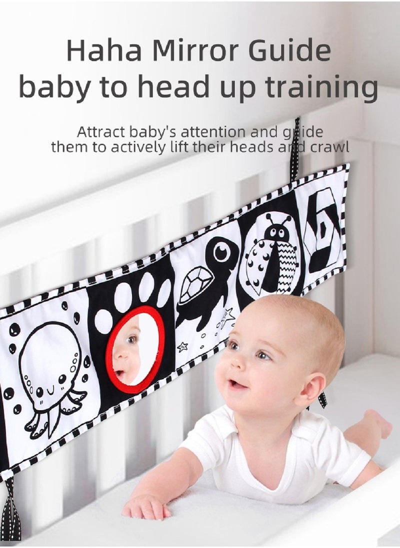 Baby Black White Book Contrast Toy, Soft Visual Picture Book, 3 Pieces Contrast Fabric Book, Baby Book for Toddlers from 0 Months, Toddler Educational Toy