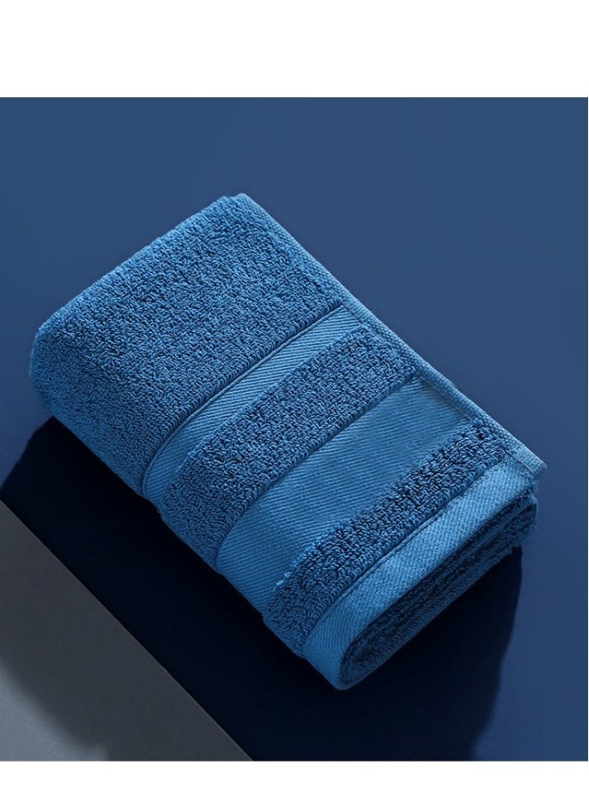 Cotton increased 90*180 men's and women's bath towel absorbent cotton blue bath towel.