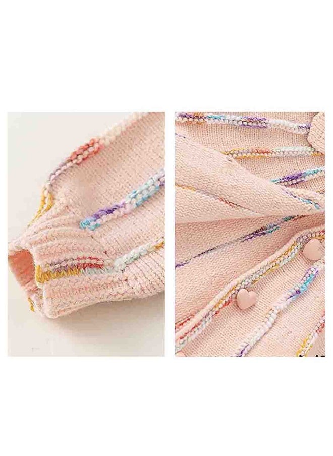 Oversized Flaired Peach Tulips Knitted Warmer Cardigan with matching Hairclip