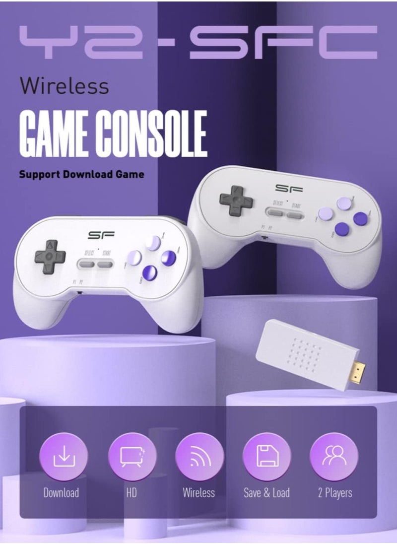 16 Bit Video Game Console, Special Built in 3000 Classic SFC/FC Games, 4K HD TV Output, Retro Game Console with 2 Wireless Controllers for Kids Adults Birthday