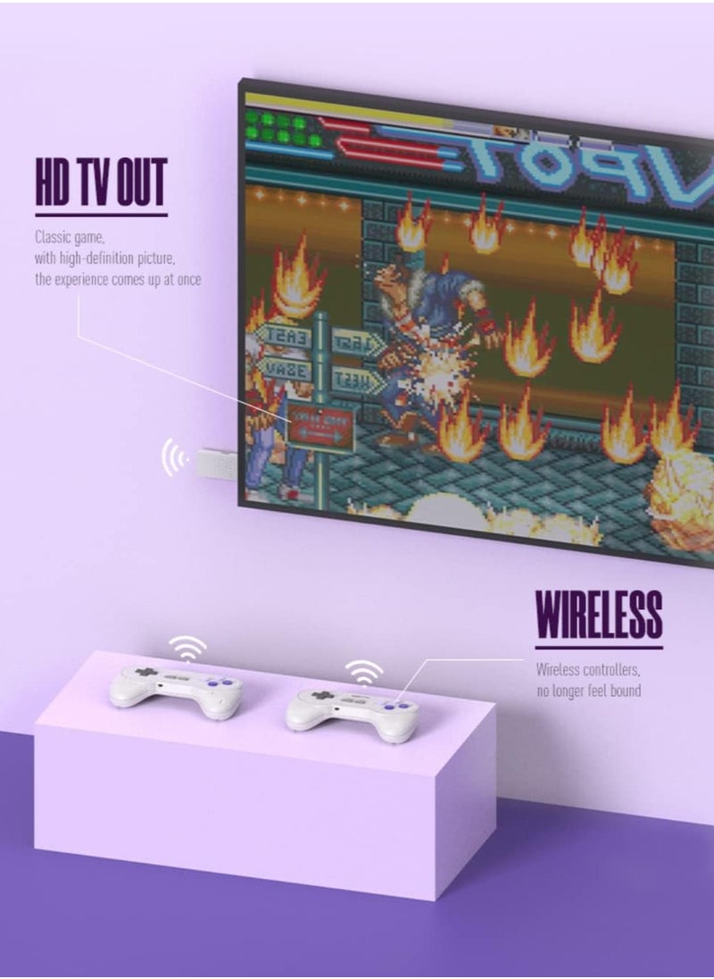 16 Bit Video Game Console, Special Built in 3000 Classic SFC/FC Games, 4K HD TV Output, Retro Game Console with 2 Wireless Controllers for Kids Adults Birthday