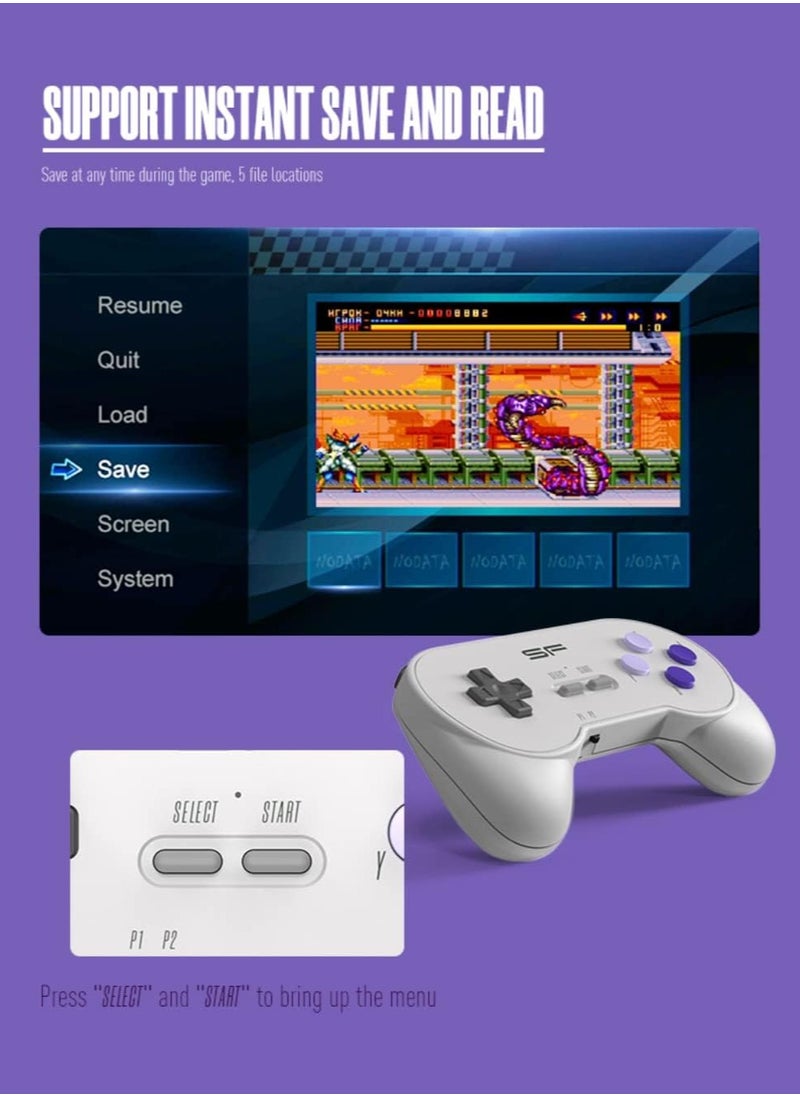 16 Bit Video Game Console, Special Built in 3000 Classic SFC/FC Games, 4K HD TV Output, Retro Game Console with 2 Wireless Controllers for Kids Adults Birthday
