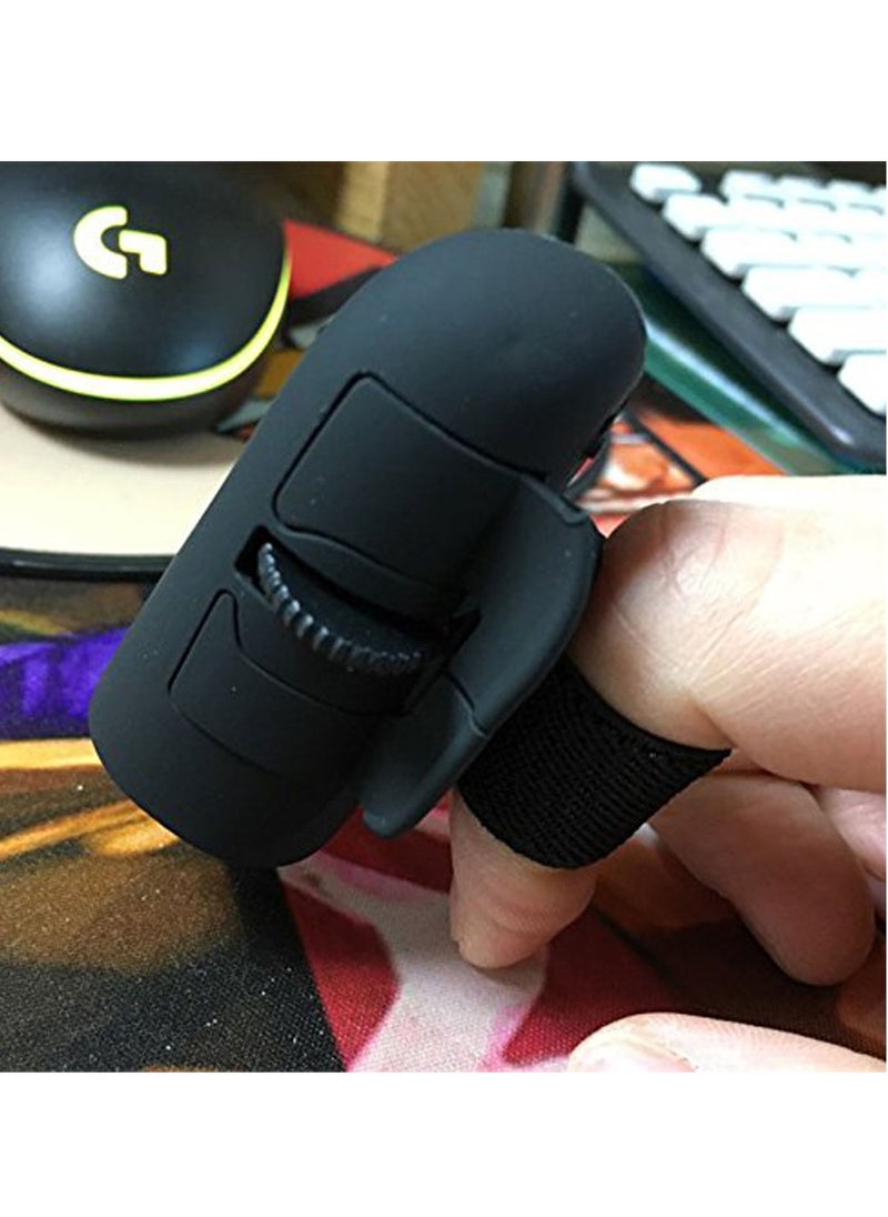 Wireless Finger Ring Mouse Universal 2.4 GHz USB 1600 Dpi Optical Mouse for All Laptop Notebook Tablet PC Desktop (Black)