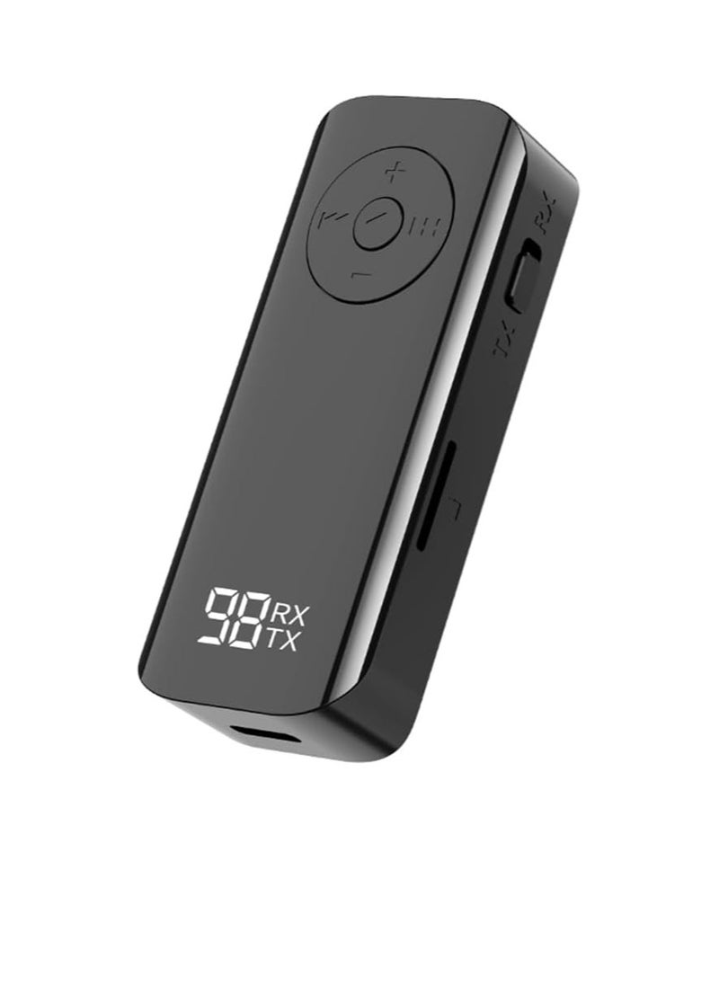 Bluetooth 5.3 Transmitter Receiver Adapter without AUX 3.5mm Stereo for Headphone TV PC Car Speaker with Digital Display
