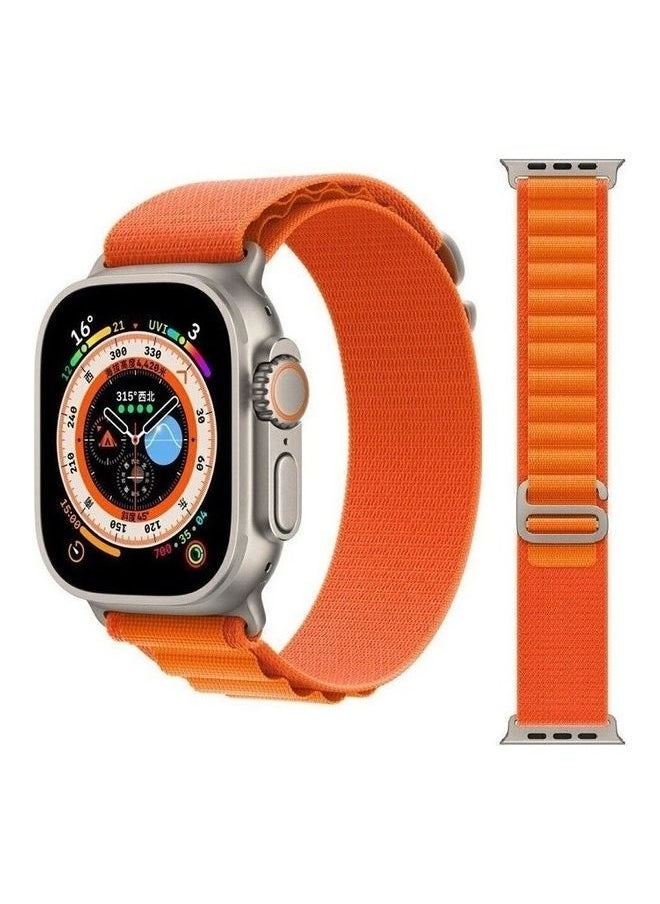 2Pack for Apple Watch Alpine Loop Band 49mm/45mm/44mm Nylon Woven Sport Strap Compatible with iWatch Series 8/Ultra/7/SE/6/5/4/3/2/4 Green/Orange