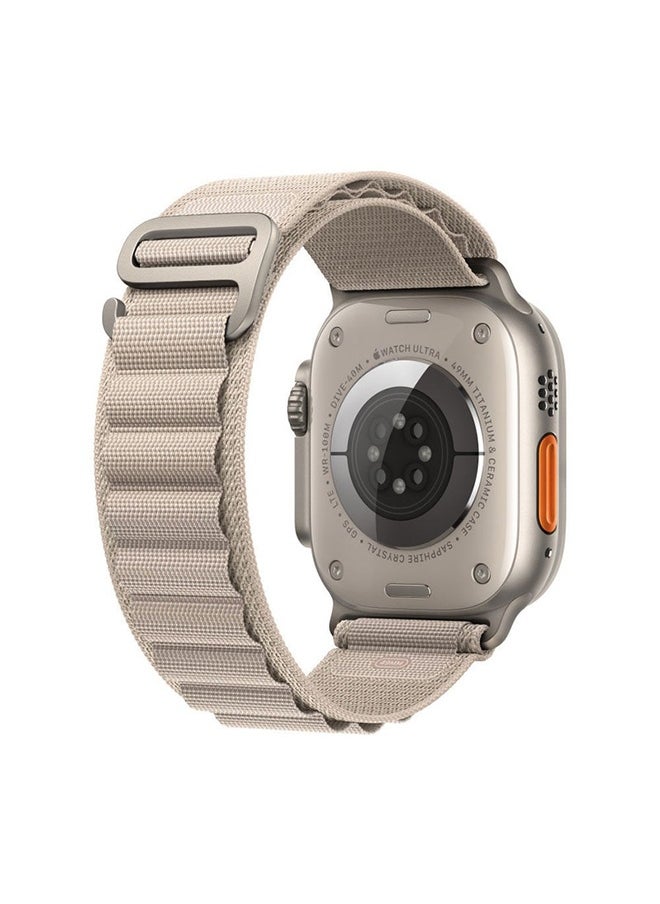 Apple Watch Alpine Loop Band 49mm/45mm/44mm Nylon Woven Sport Strap Compatible with iWatch Series 8/Ultra/7/SE/6/5/4/3/2/1 White