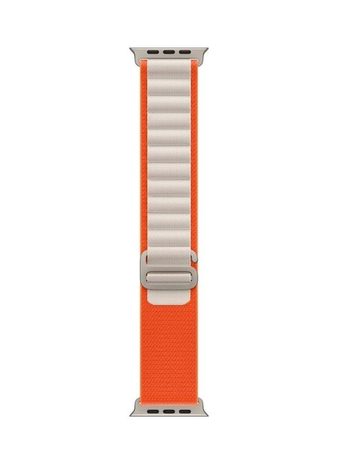 Apple Watch Alpine Loop Band 49mm/45mm/44mm Nylon Woven Sport Strap Compatible with iWatch Series 8/Ultra/7/SE/6/5/4/3/2/1 Orange/White