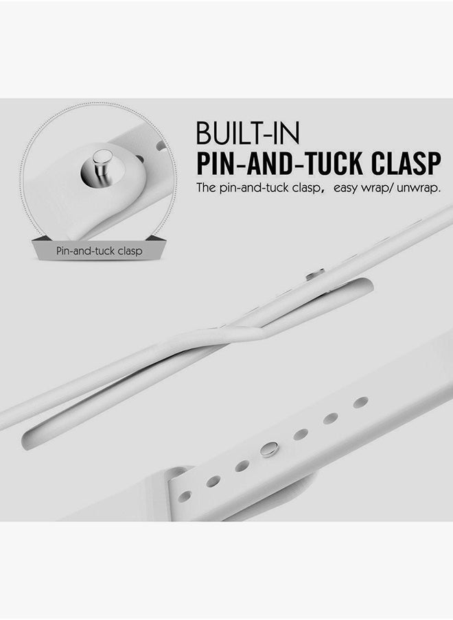 Soft Silicone Sport Wrist Band For Apple Watch 40 mm White