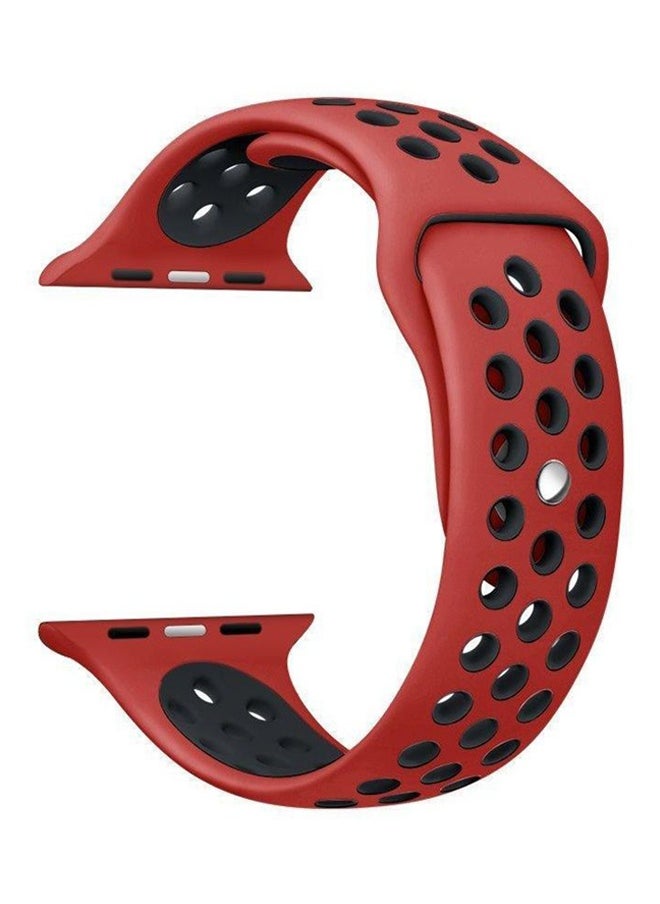 Siicone Strap For Apple Watch 42 mm Black/Red