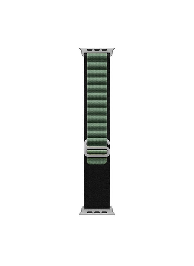 Apple Watch Alpine Loop Band 49mm/45mm/44mm Nylon Woven Sport Strap Compatible with iWatch Series 8/Ultra/7/SE/6/5/4/3/2/1 Green/Black