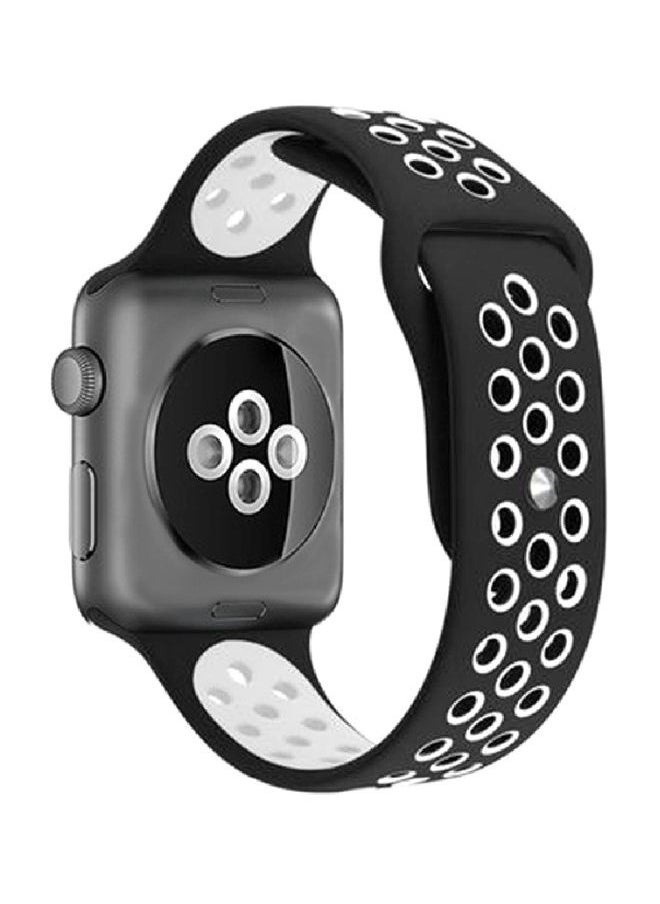 Silicone Nike Design Sport Band for Apple Watch 42/44/45mm Black/White
