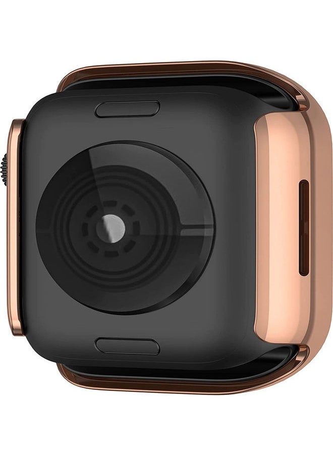 Protective Diamond Crystal Bumper Cover for Apple Watch 7 45mm Rose Gold