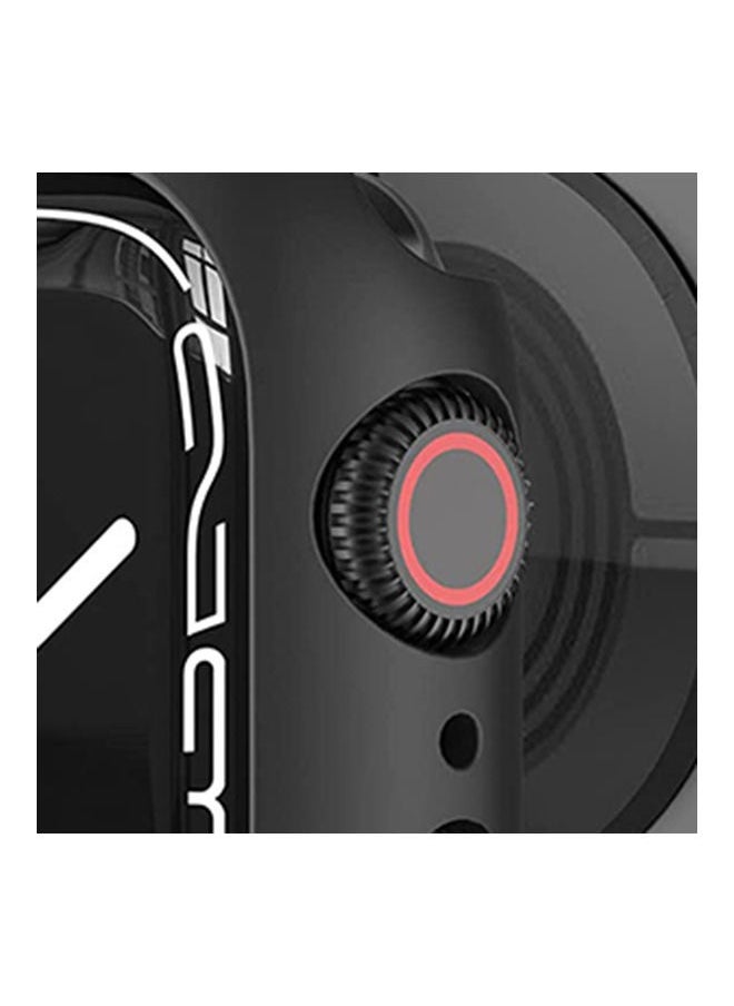 Hard PC Bumper Protective Matte Cover Case for Apple Watch 7 45mm, No Screen Protector Black