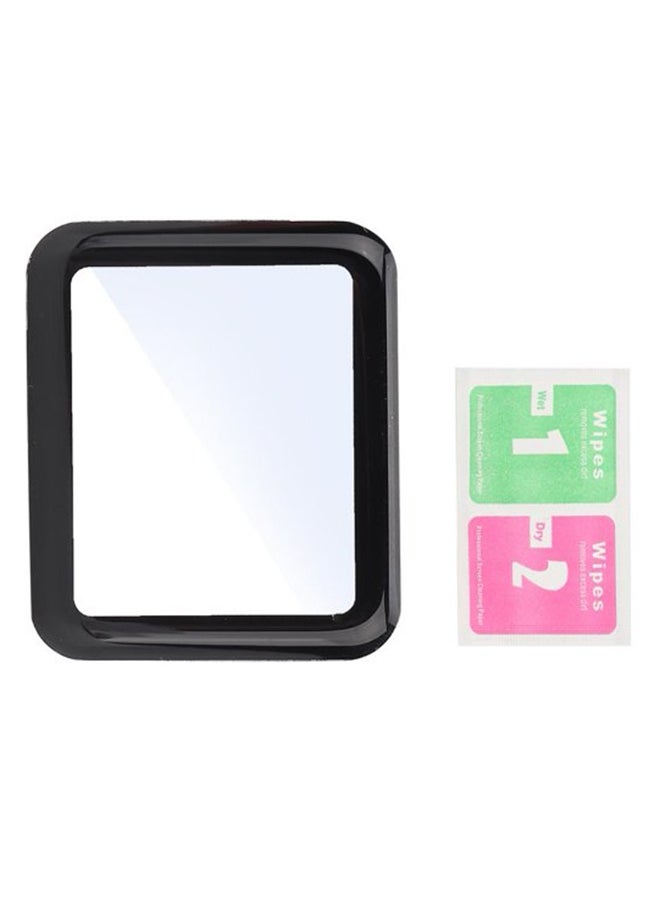 Tempered Glass Screen Protector For Apple Watch Series 1/2/3 42 mm Black/Clear