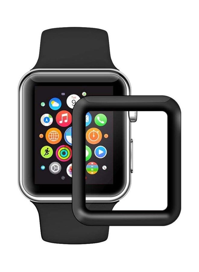 Tempered Glass Screen Protector For Apple Watch Series 1/2/3 42 mm Black/Clear