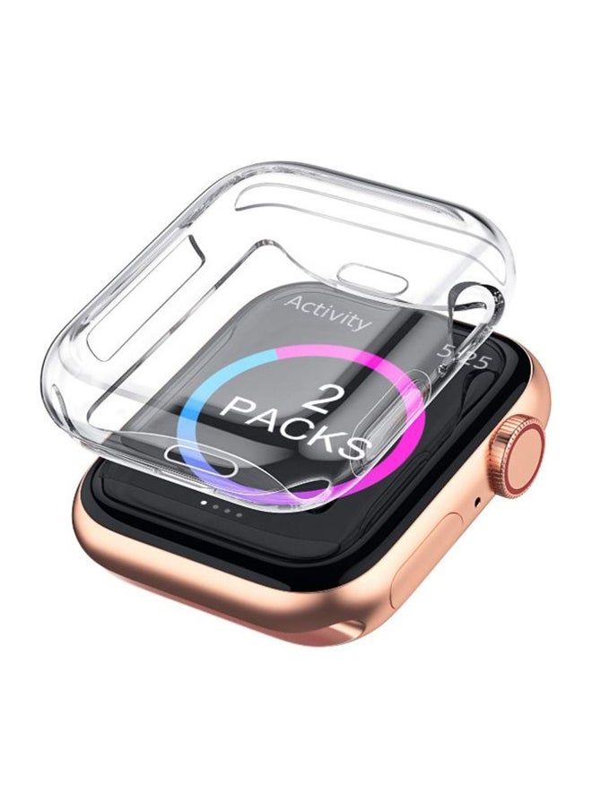 2-Piece Screen Protector Case For Apple Watch Series 4 44mm Clear