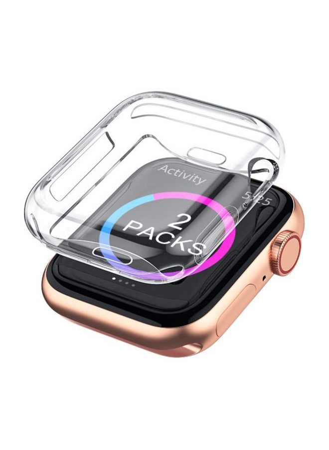 2-Piece Screen Protector Case For Apple Watch Series 4 44mm Clear