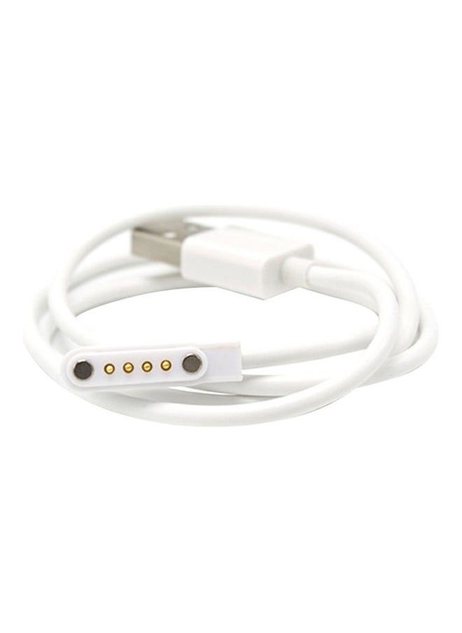Universal Portable 4Pin Smart Watch Wireless Charger Rubber Fast Charging Cable White