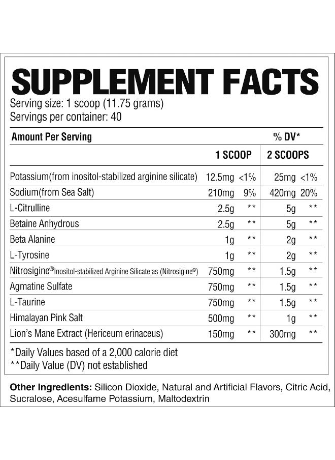 RAW Pump Stim Free Non-Stimulant Pre Workout Supplement Powder Nitric Oxide Booster | Pre Workout Supplements Drink for Powerful Pumps During Workout | Watermelon (40 Servings)