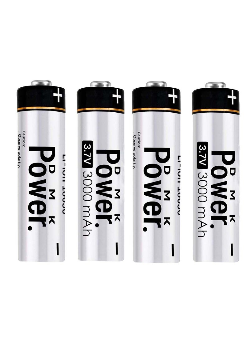 4pcs Rechargeable Button Top Li-on Battery 18650 3.7V 3000MAH Battery Compatible with Electric Tools Toys LED Flashlights Torch and Etc