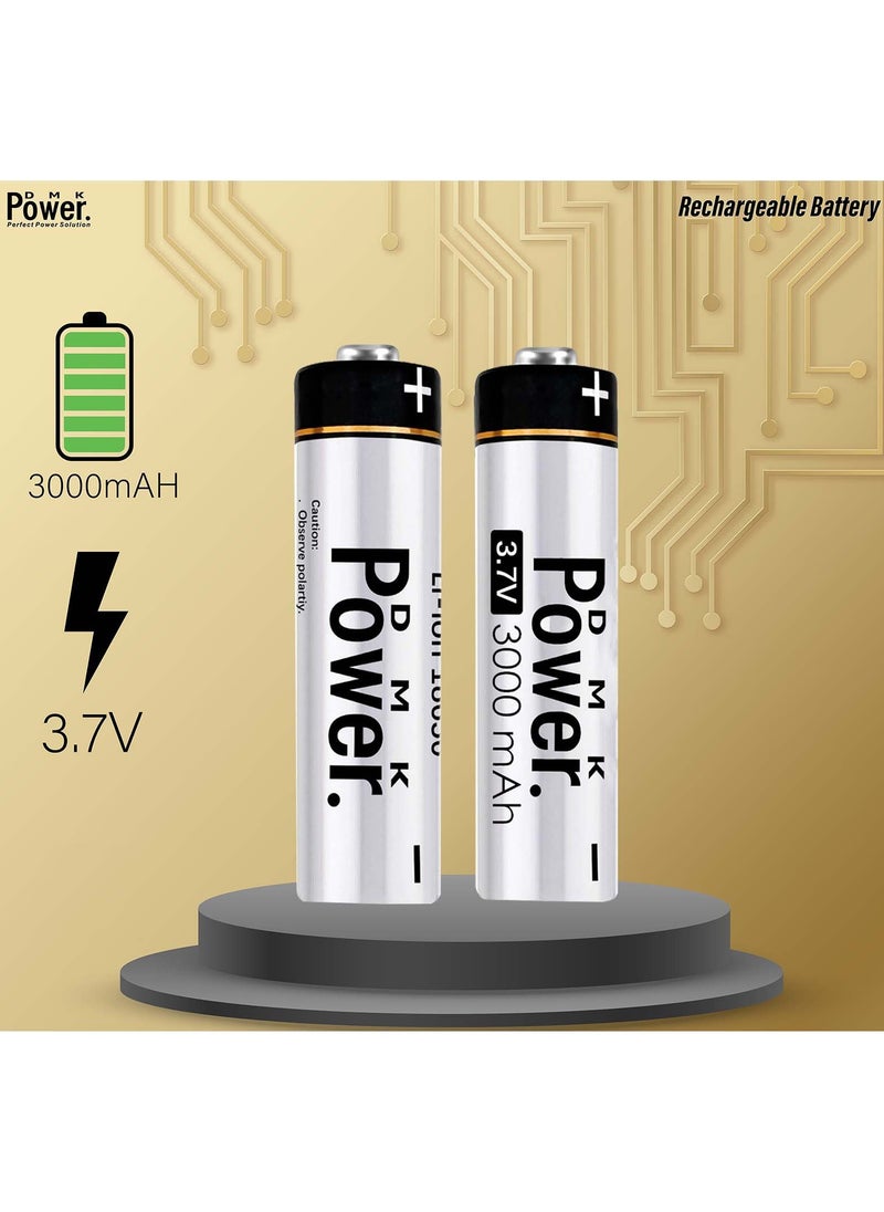 4pcs Rechargeable Button Top Li-on Battery 18650 3.7V 3000MAH Battery Compatible with Electric Tools Toys LED Flashlights Torch and Etc