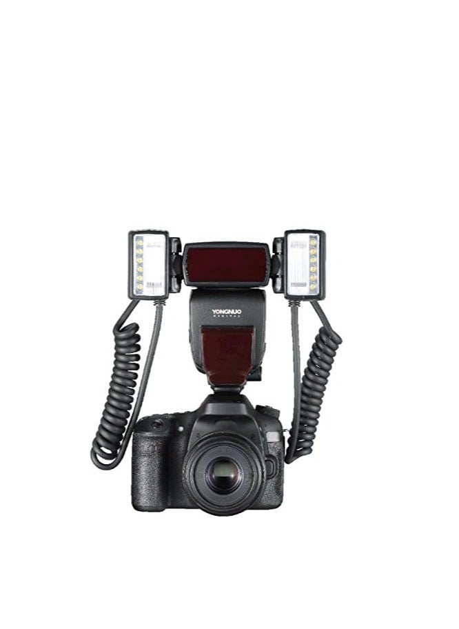 YONGNUO YN24EX YN-24EX 24EX, TTL Macro Ring Flash LED Macro Flash Speedlite, with 2pcs Flash Head and 4pcs Adapter Rings for Canon