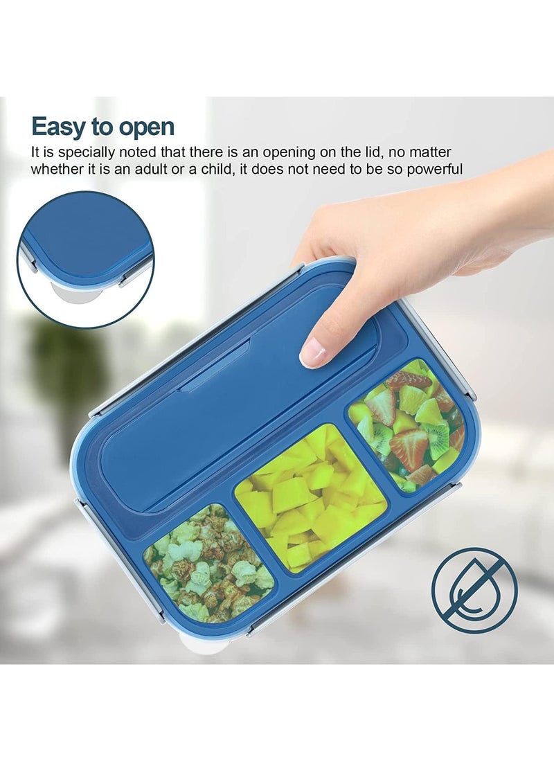 Adando Lunch Box for Kids & Adults - 1300ml 4 Compartment Bento Box with Fork - Insulated Lunch Box Microwave & Freezer Safe & BPA  Free  -  Insulated Leak-Proof for Adults/Kids/Toddler/School - علبة الغداء للأطفال لانش بوكس للكبار