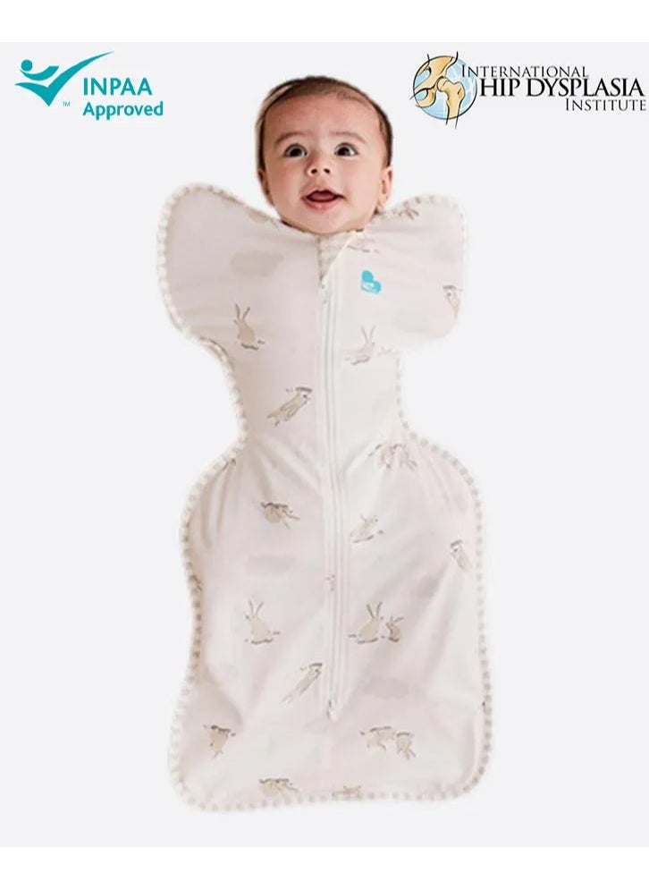 Swaddle UP Original Cloud Sleeping Bag Bunnies, Single Layer Fabric, Lightweight Material, Zipper Closure, 60 x 30.5 x 0.2 cm, 1 Months+, White - S