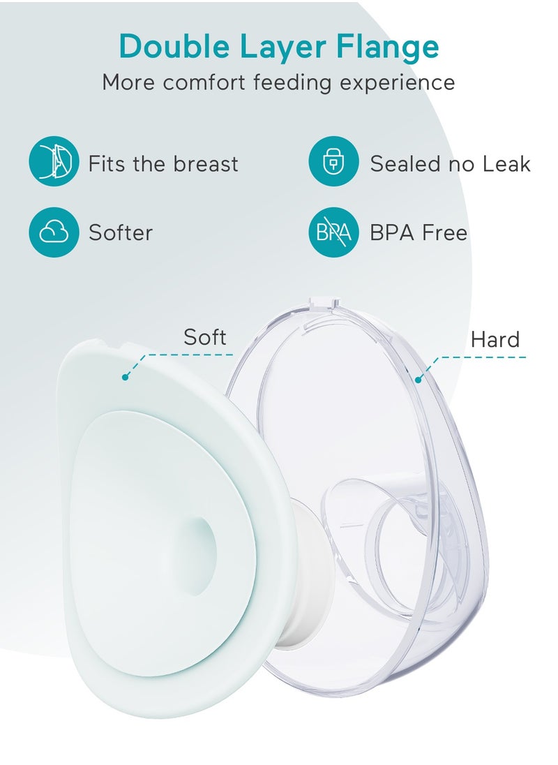 Paruu P20 Wearable Breast Pump Hands Free，4 Modes & 12 Levels Suction with Soft Double-Sealed Flange, Electric & Portable Pump Accessories, LED Display