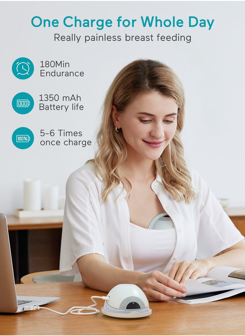 Paruu P20 Wearable Breast Pump Hands Free，4 Modes & 12 Levels Suction with Soft Double-Sealed Flange, Electric & Portable Pump Accessories, LED Display