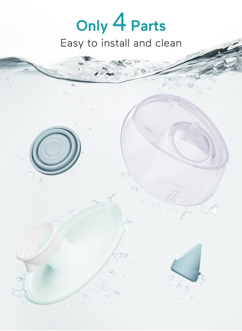 Paruu P20 Wearable Breast Pump Hands Free，4 Modes & 12 Levels Suction with Soft Double-Sealed Flange, Electric & Portable Pump Accessories, LED Display