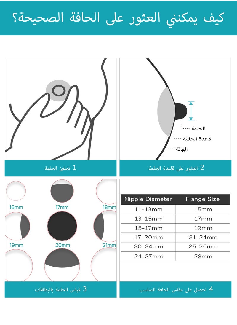 P16 Hands-Free Electirc Wearable Breast Pump, Strong Suction, Portable Breast Pump, Low Noise, 4 Modes & 12 Levels - 19/21/24mm Insert/Flange, 2 Pack