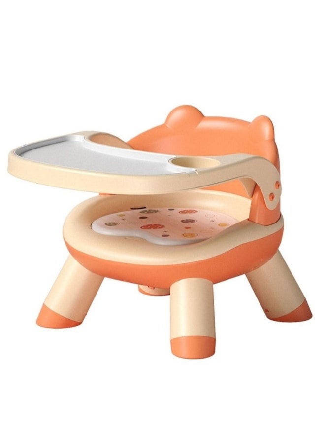 Dining Chair Lightweight Sounding Seat with Plate Removable Suitable for Toddlers Children's Eating Chair Backrest Small Stool