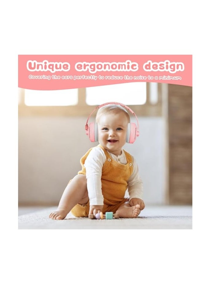 2 in 1 Baby Earmuffs Adjustable Baby Headphones for Babies and Toddlers Under 5 with Elastic Band Baby Noise Cancelling Headphones Toddler Earmuffs for Better Sleep