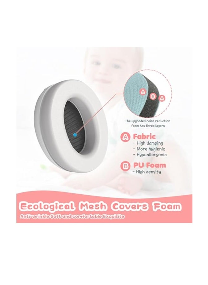 2 in 1 Baby Earmuffs Adjustable Baby Headphones for Babies and Toddlers Under 5 with Elastic Band Baby Noise Cancelling Headphones Toddler Earmuffs for Better Sleep