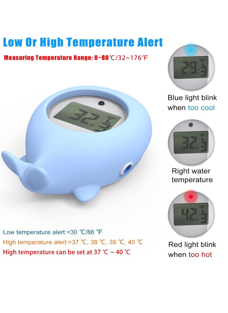 Baby bath thermometer with LED display and temperature warning, digital indoor thermometer and water thermometer Fahrenheit, baby bath toys, thermometer