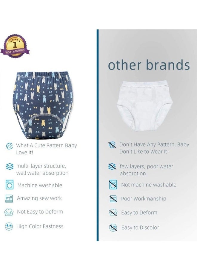pieces 6 Layer Breathable Cotton Training Baby Potty Training Pants, Breathable Potty Training Underwear
