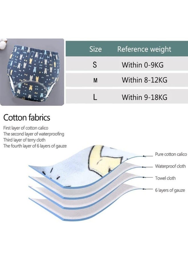 pieces 6 Layer Breathable Cotton Training Baby Potty Training Pants, Breathable Potty Training Underwear