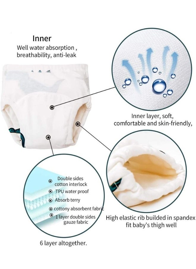 pieces 6 Layer Breathable Cotton Training Baby Potty Training Pants, Breathable Potty Training Underwear