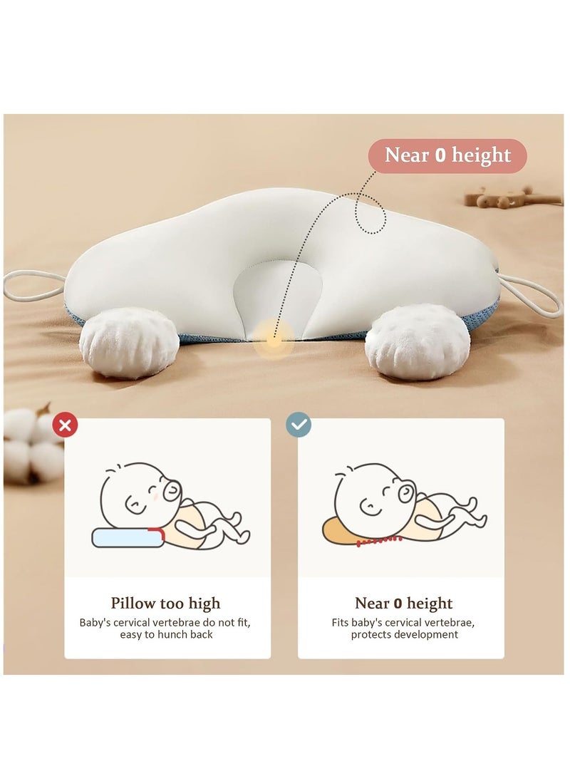 Side Sleeping Pillow for Baby, Comfortable Adjustable Baby Pillow Anti-Deflection Anti-Roll Side Sleeper Wedge, for 0-12 Months Babies