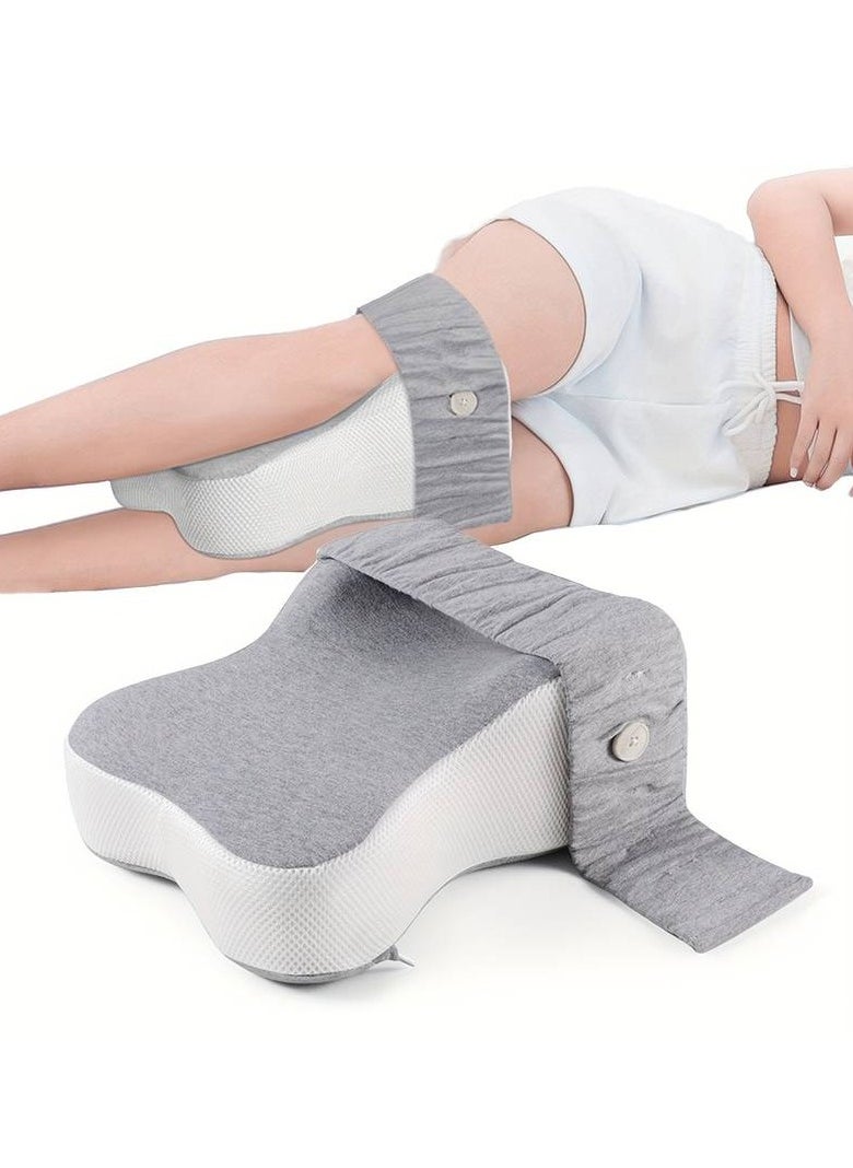 Leg Positioning Pillow, Knee Pillow with Adjustable Strap, Body Position Pillow, Maternity Pillow for Side Sleeping, For Body Alignment, Separation Of Knees, Memory Foam Pillow