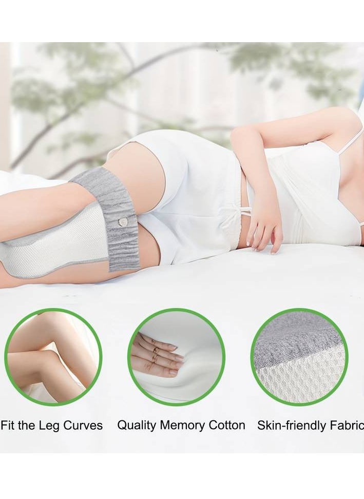 Leg Positioning Pillow, Knee Pillow with Adjustable Strap, Body Position Pillow, Maternity Pillow for Side Sleeping, For Body Alignment, Separation Of Knees, Memory Foam Pillow