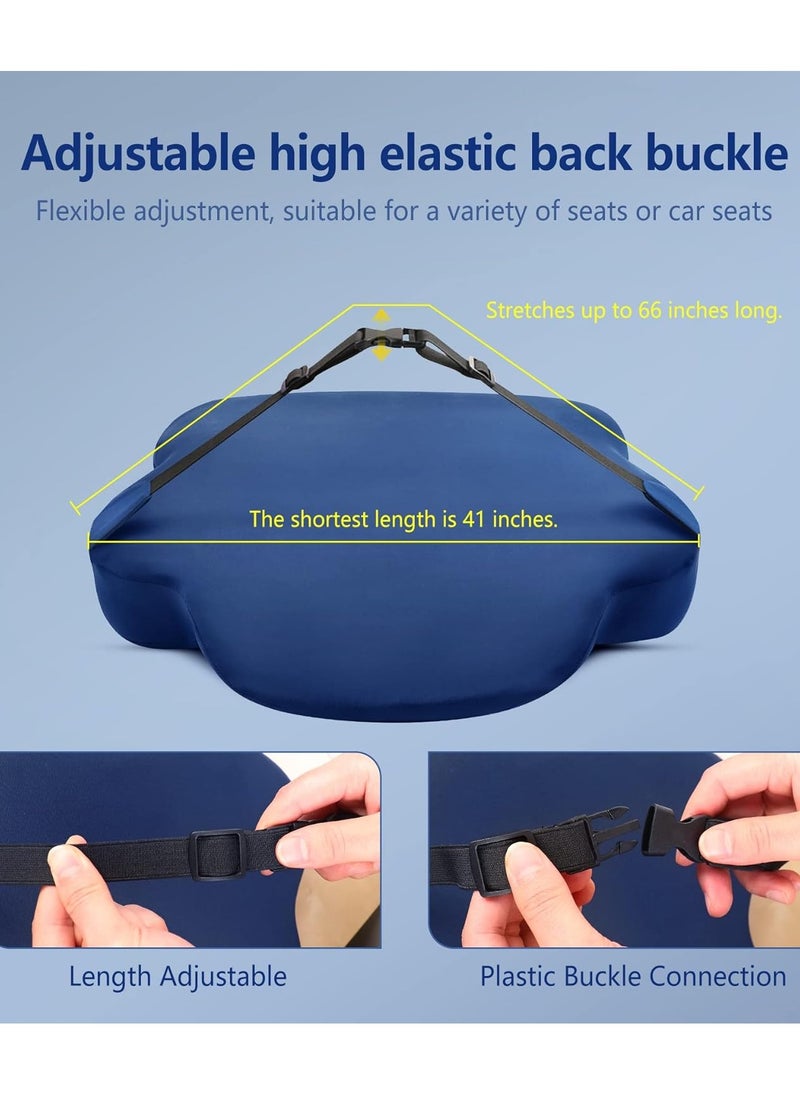 Lumbar Support Pillow for Office Chair, Memory Foam Back Support Pillow Cushion for Back Pain Relief, Lumbar Chair Pillow with Adjustable Strap for Car, Office, Computer, Gaming Chair