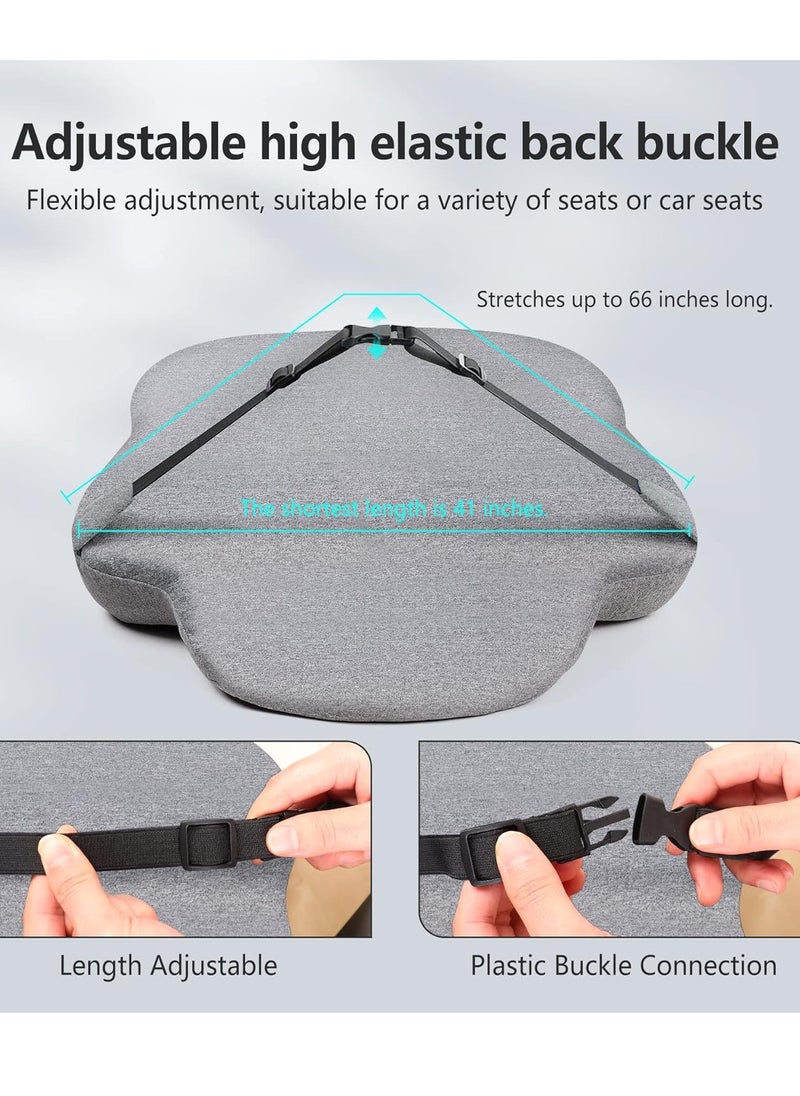 Lumbar Support Pillow for Office Chair, Memory Foam Back Support Pillow Cushion for Back Pain Relief, Lumbar Chair Pillow with Adjustable Strap for Car, Office, Computer, Gaming Chair