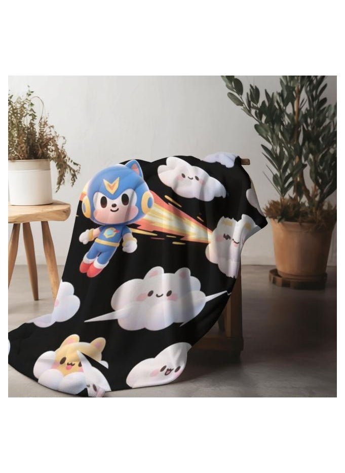 Children's or student cartoon flannel thin blanket (warm and comfortable, suitable for sleep, games) 100cm*150cm - 64