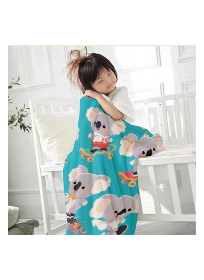 Children's or student cartoon flannel thin blanket (warm and comfortable, suitable for sleep, games) 100cm*150cm