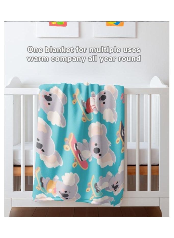 Children's or student cartoon flannel thin blanket (warm and comfortable, suitable for sleep, games) 100cm*150cm