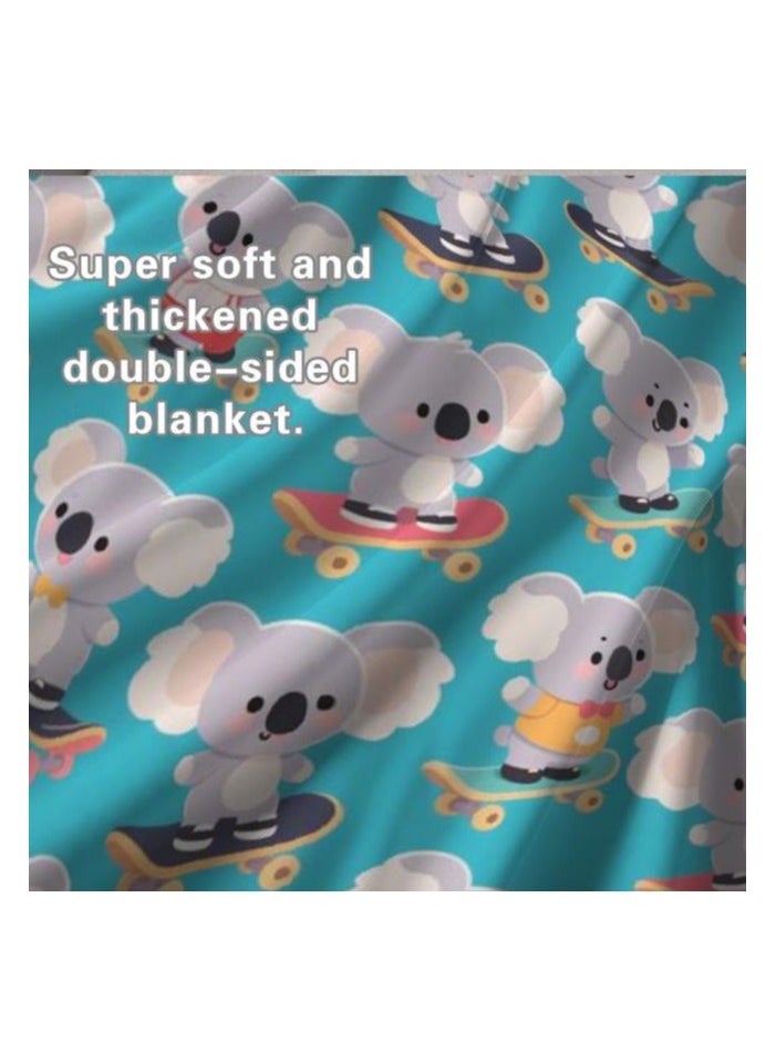 Children's or student cartoon flannel thin blanket (warm and comfortable, suitable for sleep, games) 100cm*150cm
